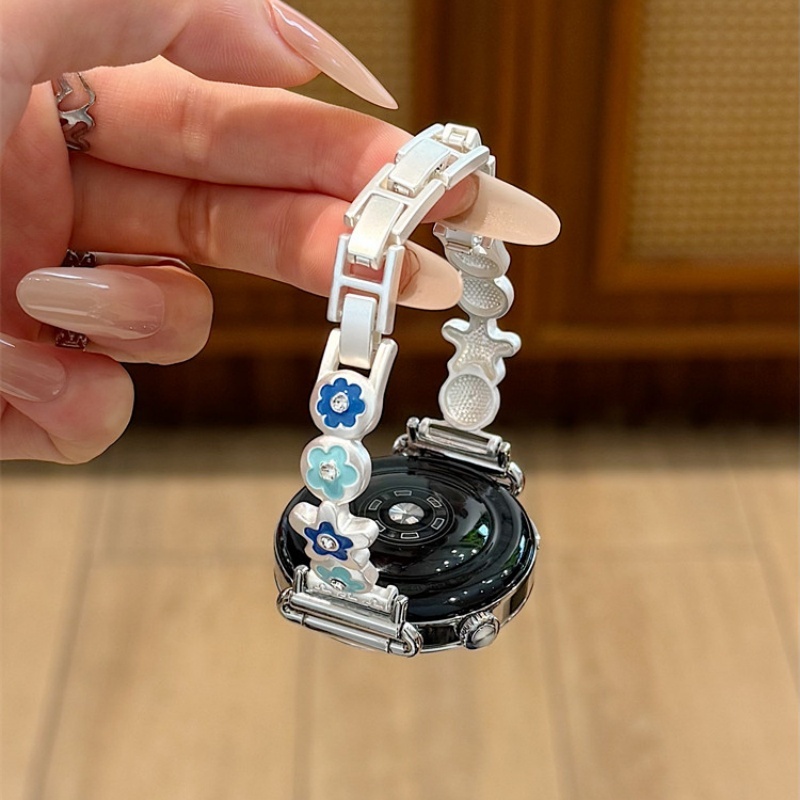 Gt2 Belt - Yaratıcı Çiçek Metal Bileklik Kayışı Huawei