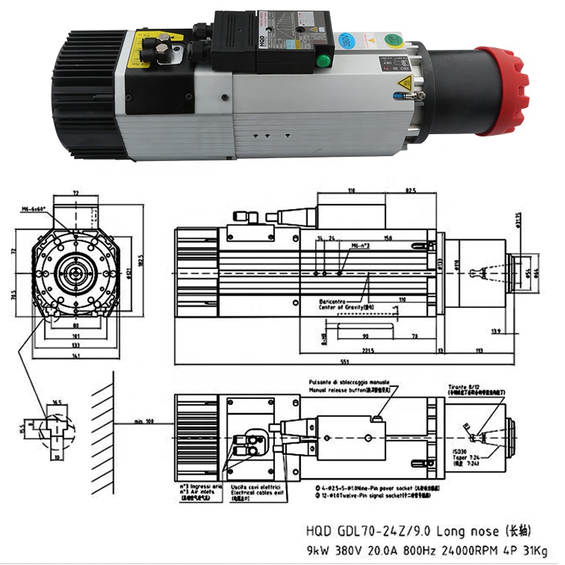 Tedarikçiler HQD 9kw 220v 380v - Spindle Motor incelemesi ve fiyatı